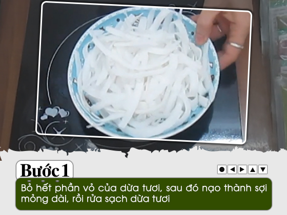 Cách làm mứt dừa bột bồ ngót